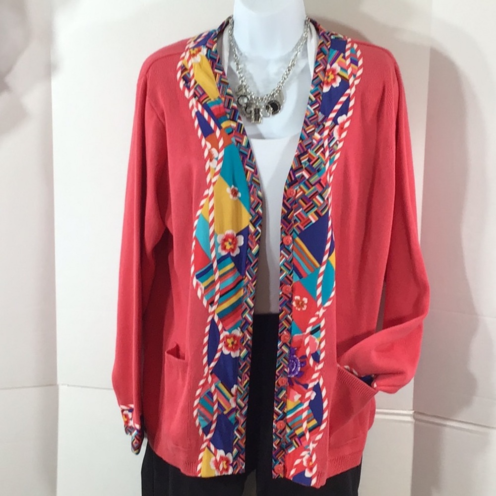 Koos of course coral cardigan NWT L